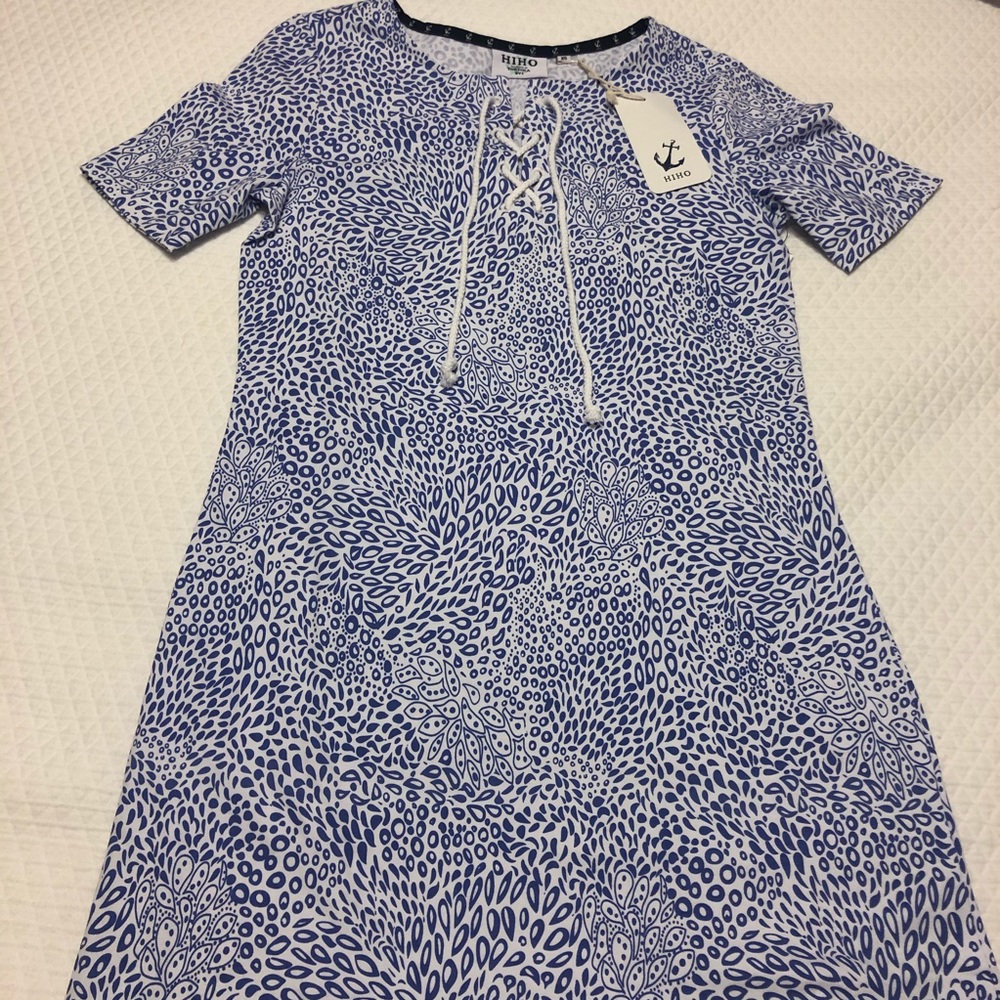 NWT HiHO Sandy Cay Dress Paradise Print Baja Blue - Picture 3 of 8